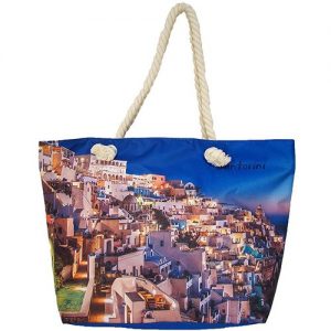 Τσάντα Θαλάσσης Σχέδια Santorini Κωδ.13190