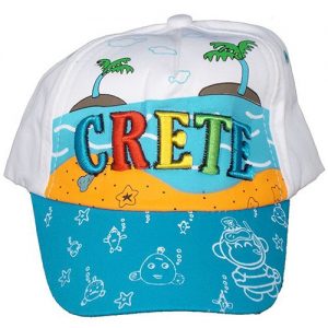 Καπέλο Τζόκεϋ Παιδικό Crete Κεντητό Κωδ.122344 λευκό - μπλε