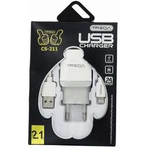 TREQA USB to Lightning Wall Adapter & Cable iPhone Λευκό (CS-211) Κωδ.44055