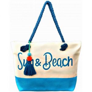 Τσάντα Θαλάσσης Sun & Beach Σιέλ Κωδ.13402