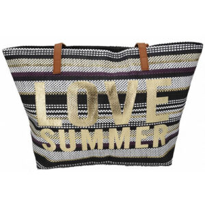 Τσάντα Θαλάσσης LOVE SUMMER Μαύρη Κωδ.13420