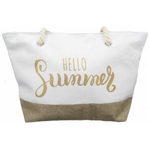 Τσάντα Θαλάσσης HELLO SUMMER Μπεζ Κωδ.13434