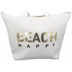 Τσάντα Θαλάσσης BEACH HAPPY Μπεζ Κωδ.13451