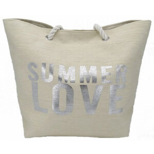 Τσάντα Θαλάσσης SUMMER LOVE Μπεζ Κωδ.13454