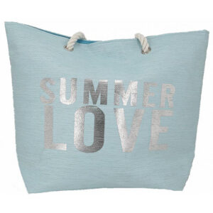 Τσάντα Θαλάσσης SUMMER LOVE Σιελ Κωδ.13453